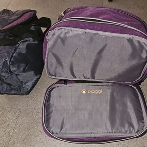 Biaggi Purple and Gray Travel Bag